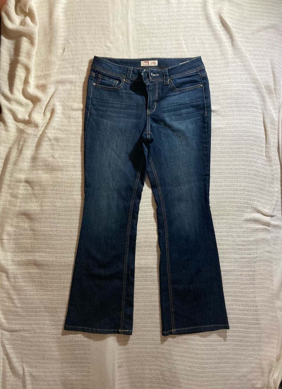 lei Sophia Hipster Flare Jeans Dark Wash Size 9 Short
